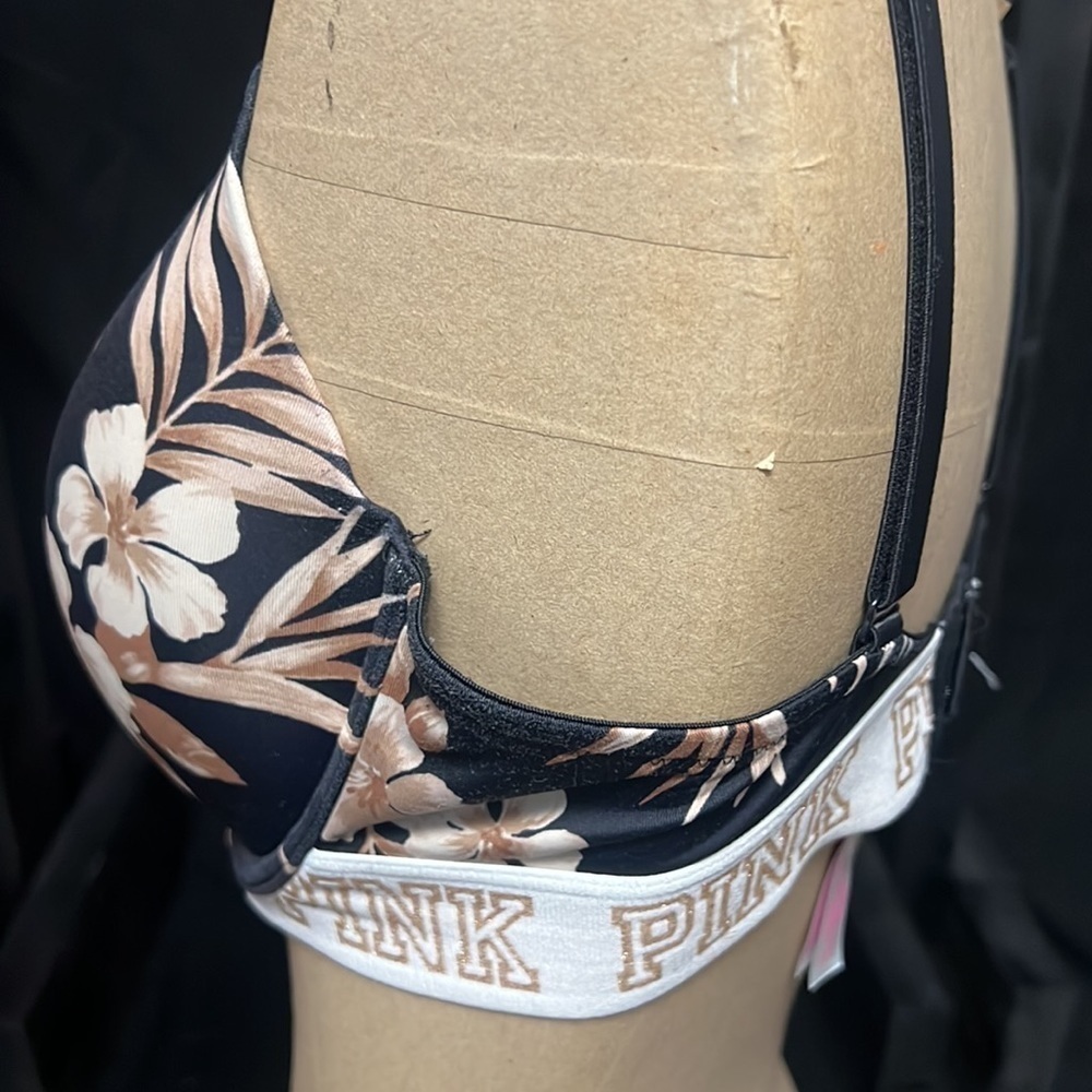 PINK Victoria’s Secret bra size 34DD floral print used - Picture 2 of 6